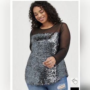 NWT Torrid Mesh Sequin Top